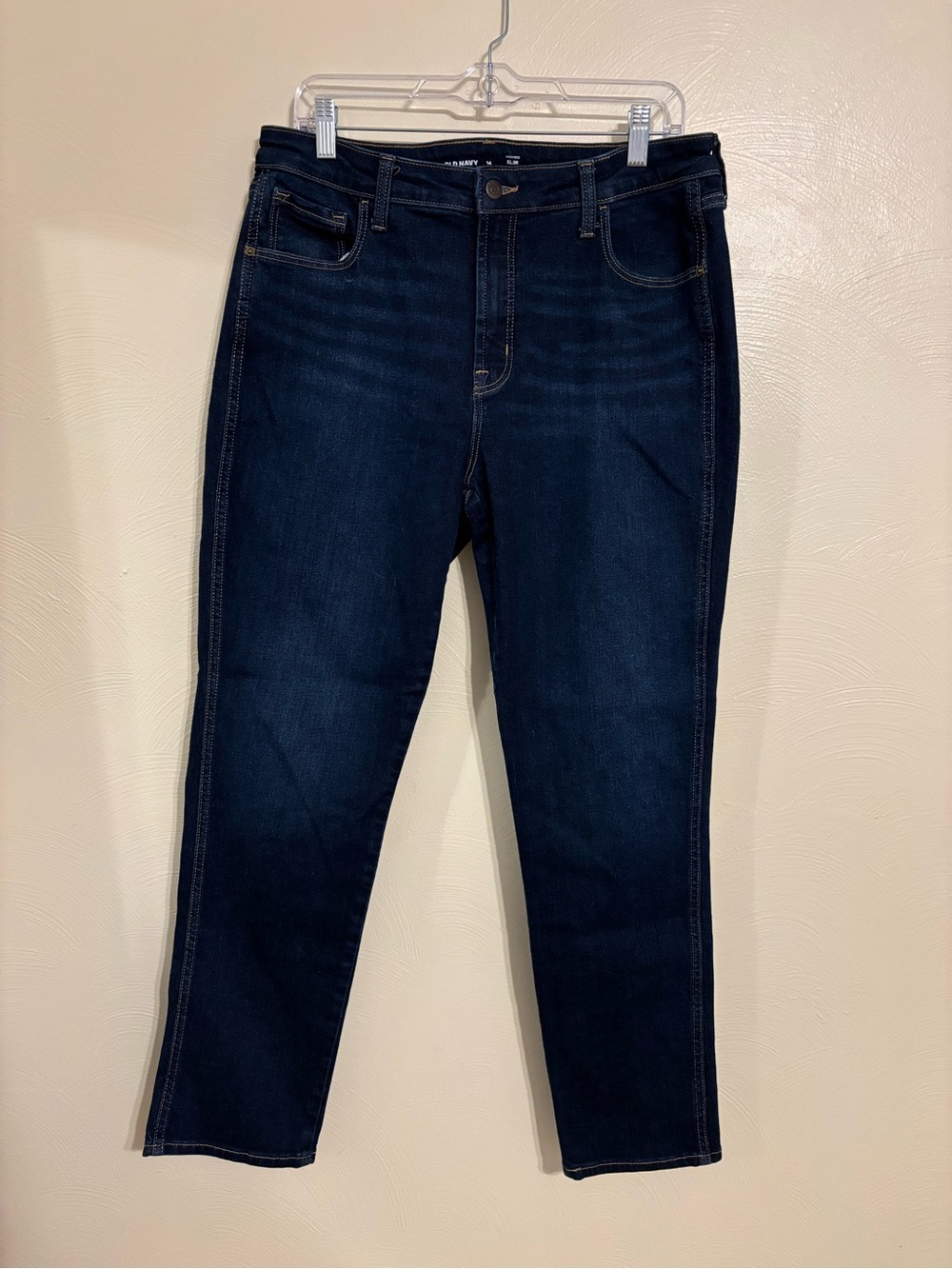 Old Navy High Rise Slim Jeans Size 14 Dark Wash Secret Smooth